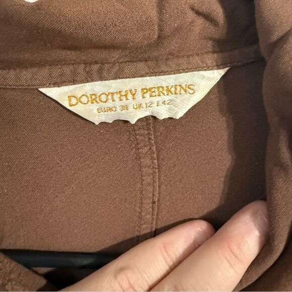 Dorothy Perkins Brown Button-Up Shirt - Picture 3 of 4
